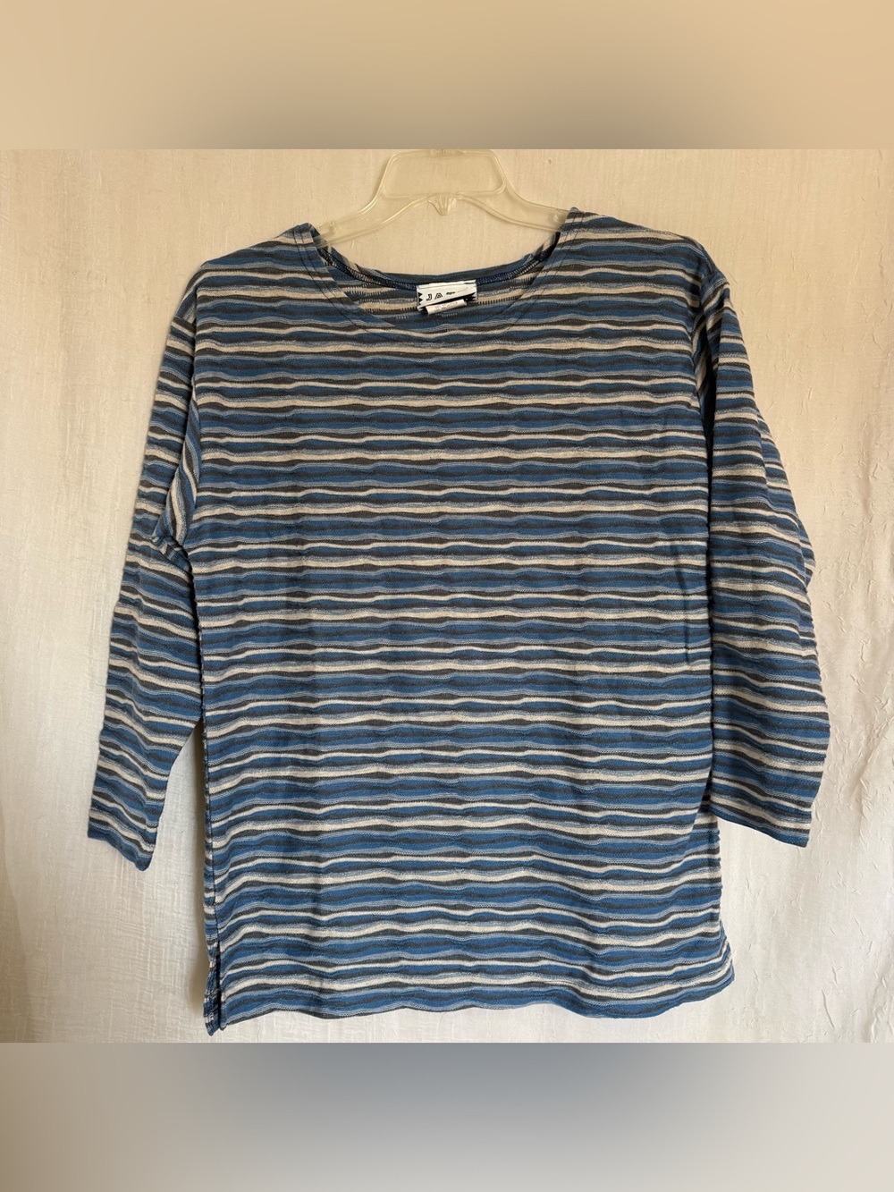 Women's Blue Striped Long Sleeve Top